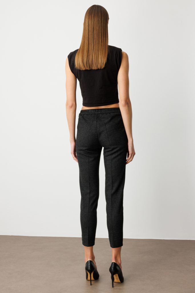 EKOL Beli Lastikli Yan Cepli Pantolon 5193 - Siyah