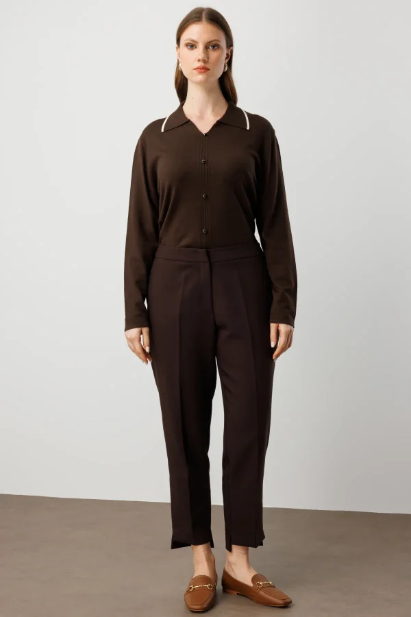 EKOL Beli Lastikli Dar Paça Kumaş Pantolon 5531