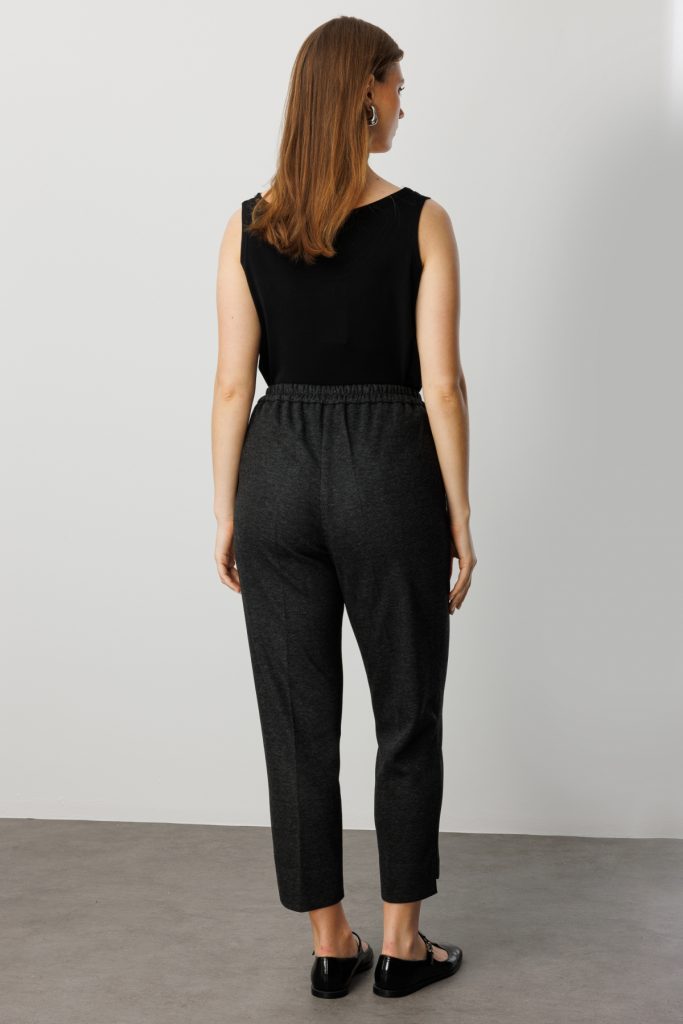 EKOL Yüksek Bel Dar Paça Pantolon 5589 - kahve