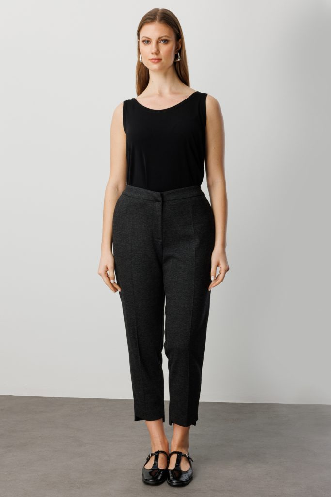 EKOL Yüksek Bel Dar Paça Pantolon 5589 - ANTRASİT