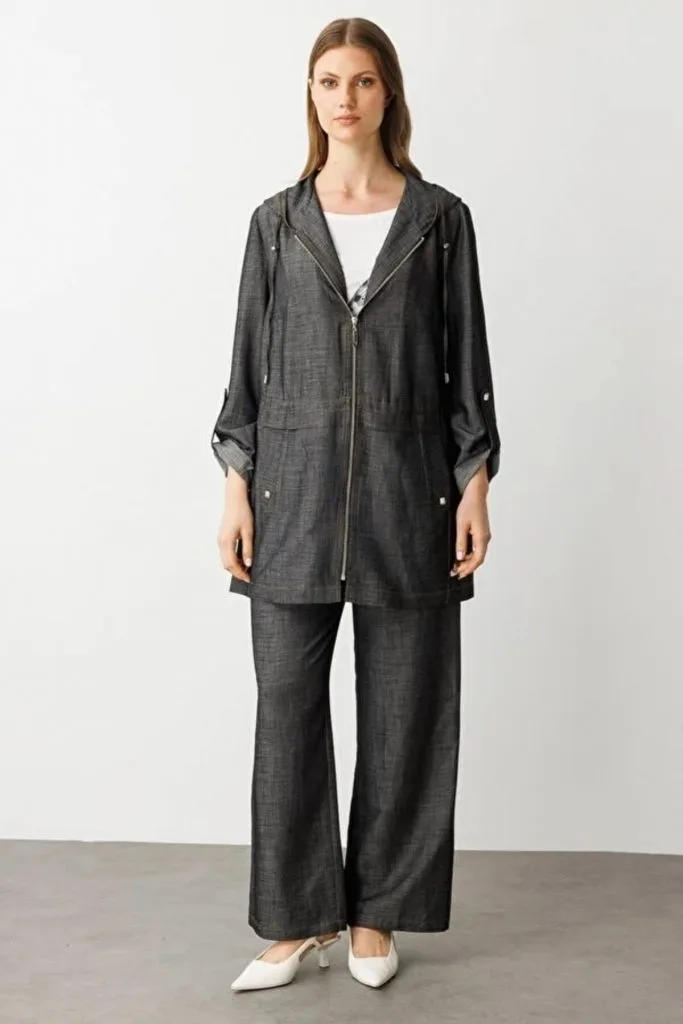 EKOL Beli Lastikli Bol Paça Pantolon7550 B.B