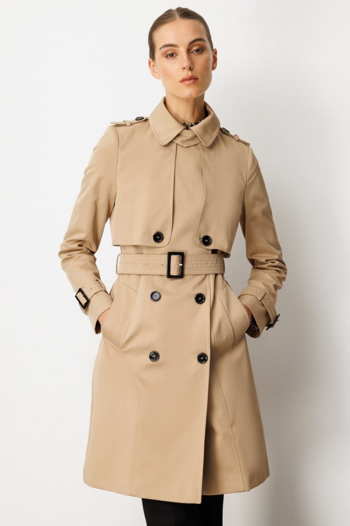 EKOL Apoletli Beli Kemerli Trençkot  7001