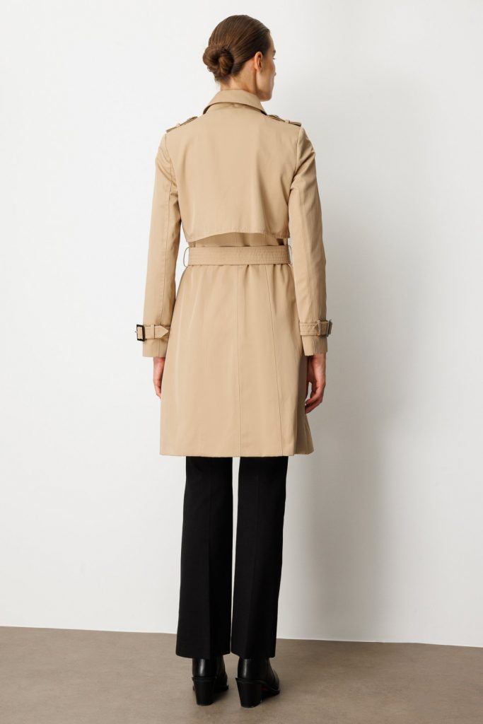 EKOL Apoletli Beli Kemerli Trençkot  7001 - camel