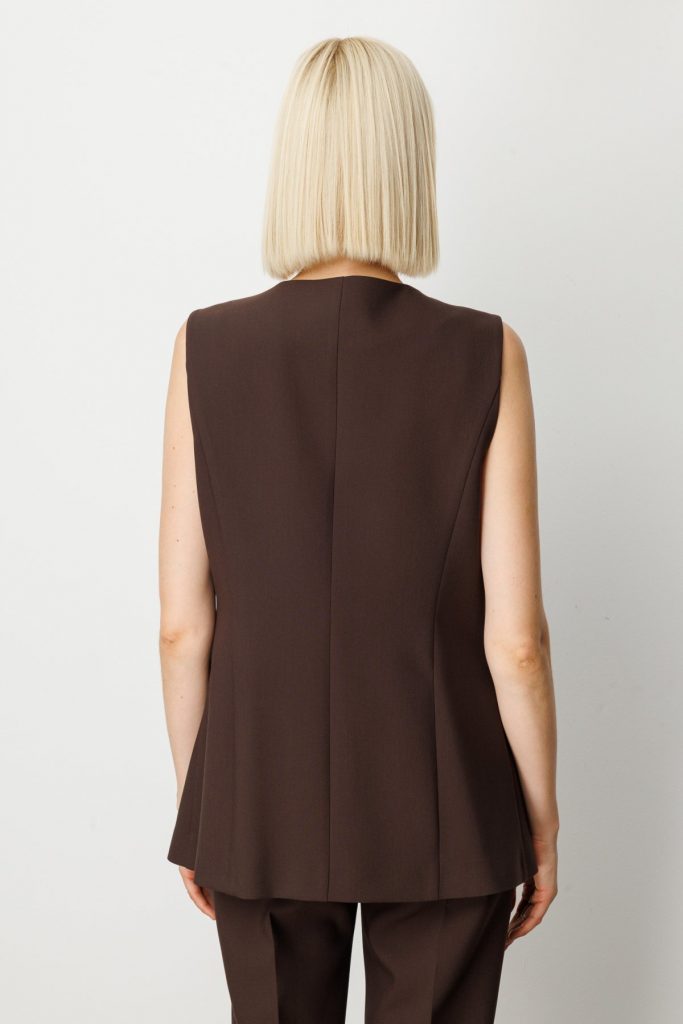 EKOL Önü Düğmeli Kapak Cepli Yelek  5007 - kahve