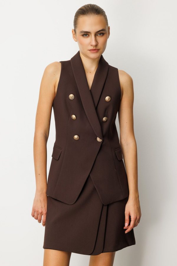 EKOL Kruvaze Yaka Kapak Cepli Yelek 5009