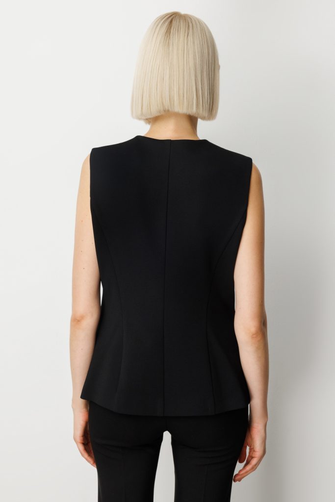 EKOL Kadın Kapak Cepli V Yaka Yelek 5037 - Siyah