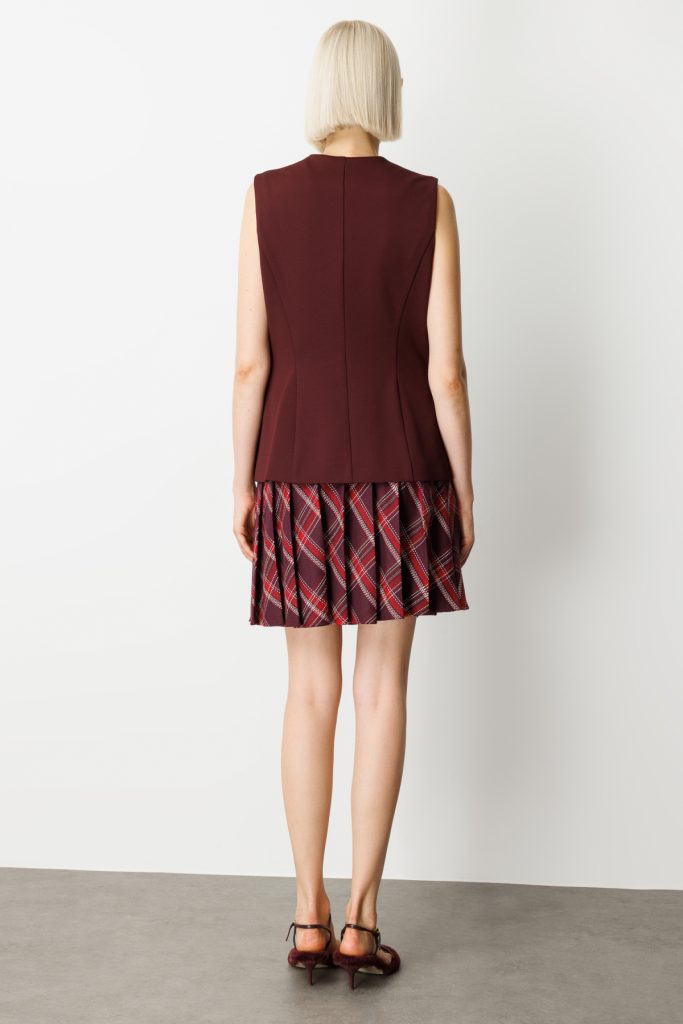 EKOL Kadın Kapak Cepli V Yaka Yelek 5037 - bordo