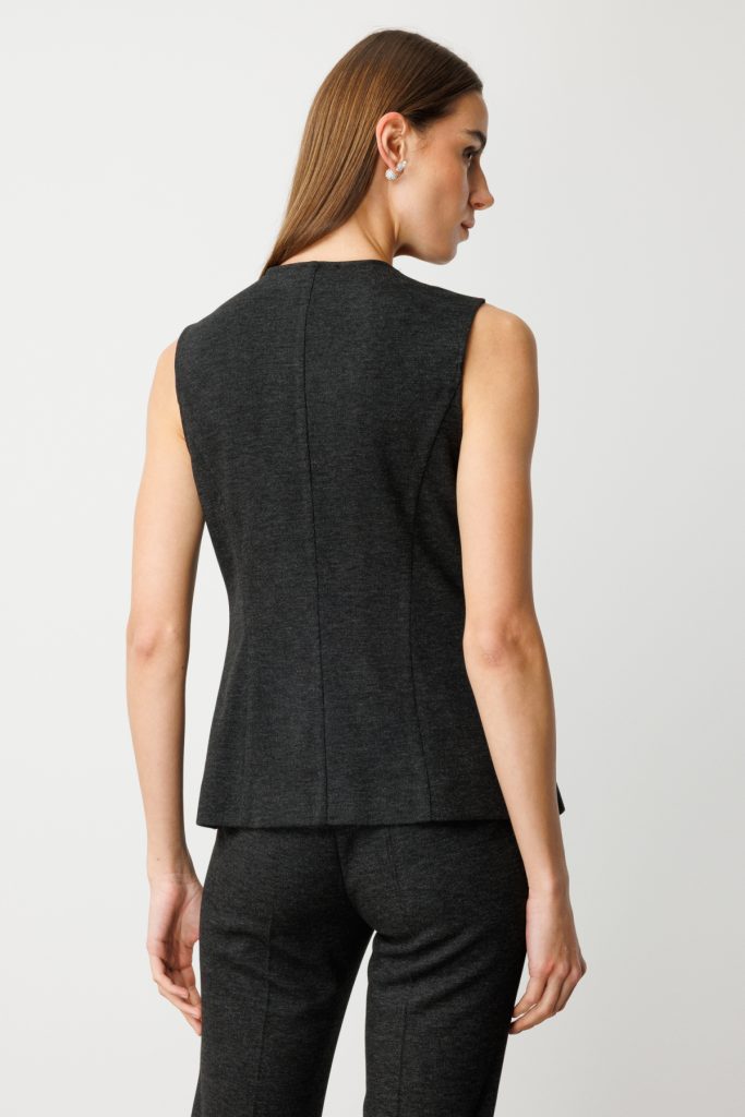 EKOL V Yaka Kapak Cepli Yelek 5195 - Siyah