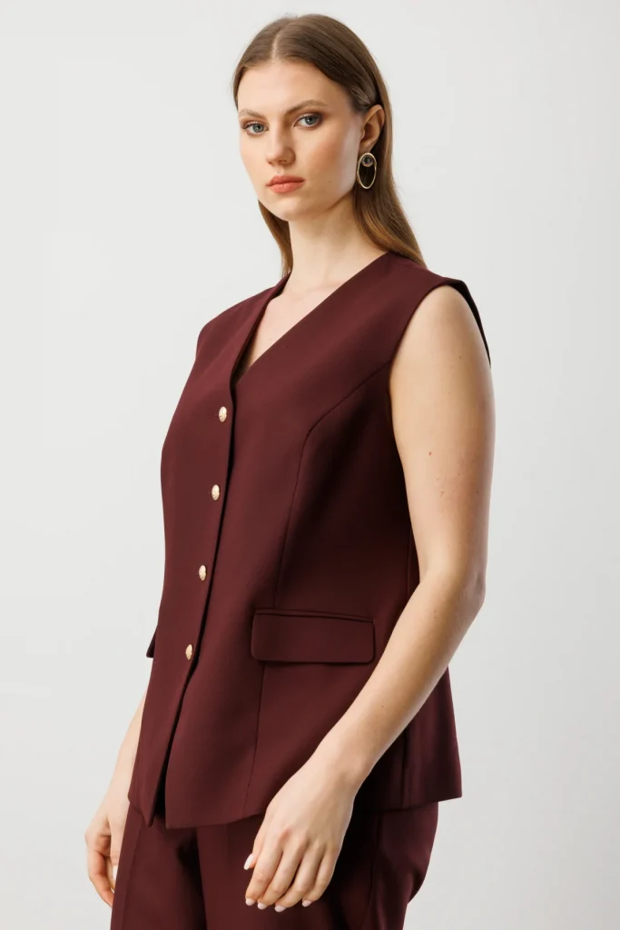 EKOL Kapak Cepli V Yaka Yelek 5527