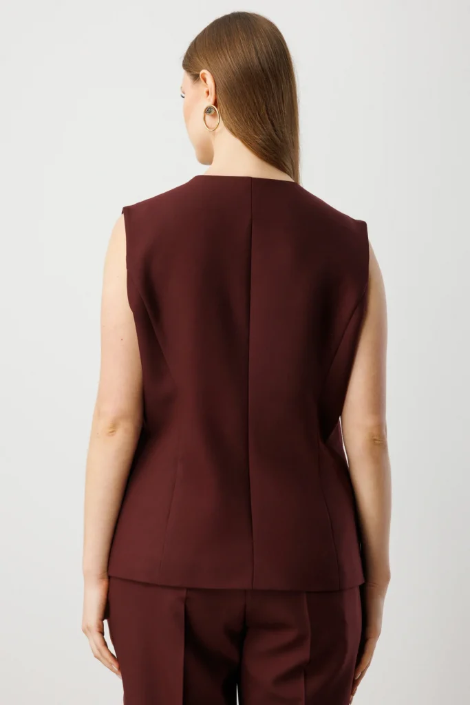 EKOL Kapak Cepli V Yaka Yelek 5527 - bordo