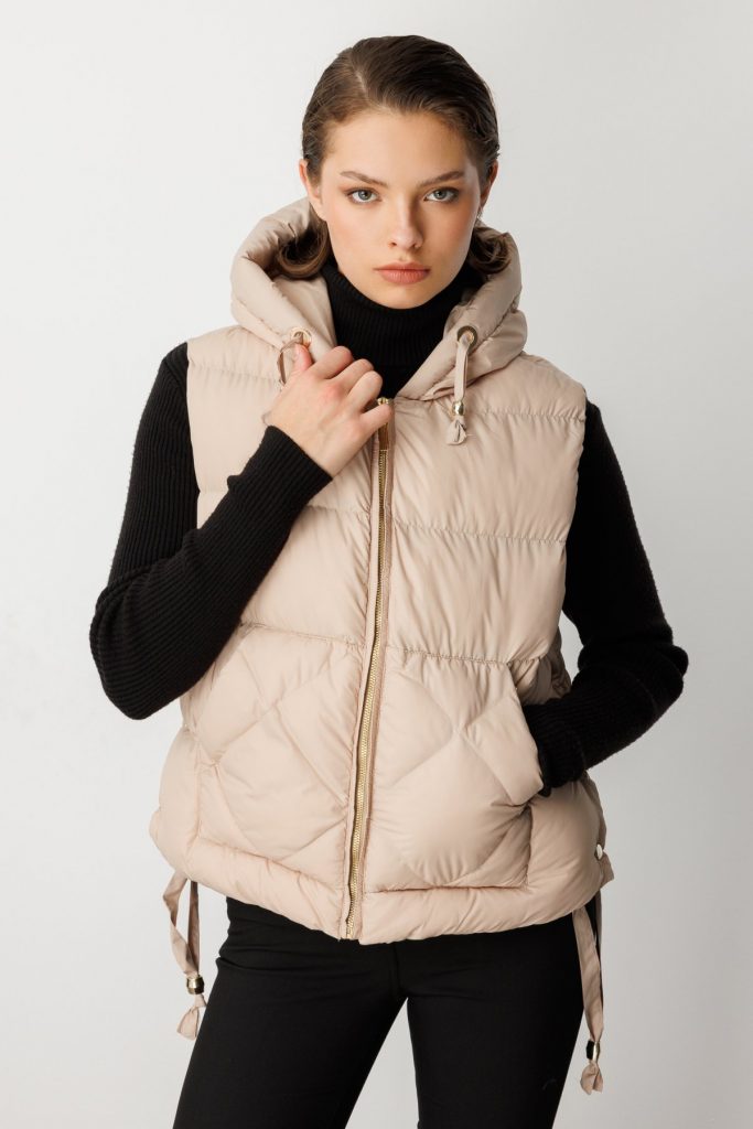 EKOL Kapüşonlu Şişme Yelek 8581 - BEJ