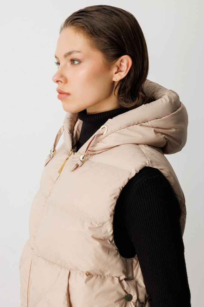 EKOL Kapüşonlu Şişme Yelek 8581 - BEJ