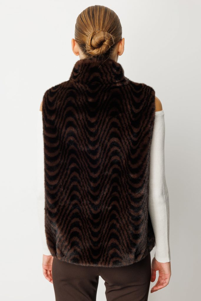 EKOL Desenli Peluş Yelek 8901 - leopar