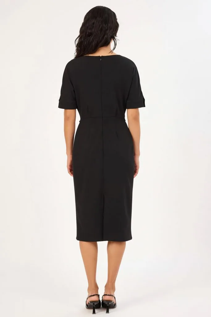 FEVER Pile detaylı kemerli midi elbise 16026