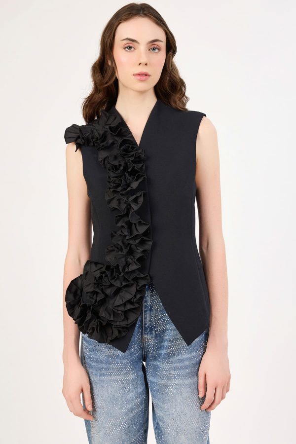 FEVER Plise çicek kombinli yelek 5004