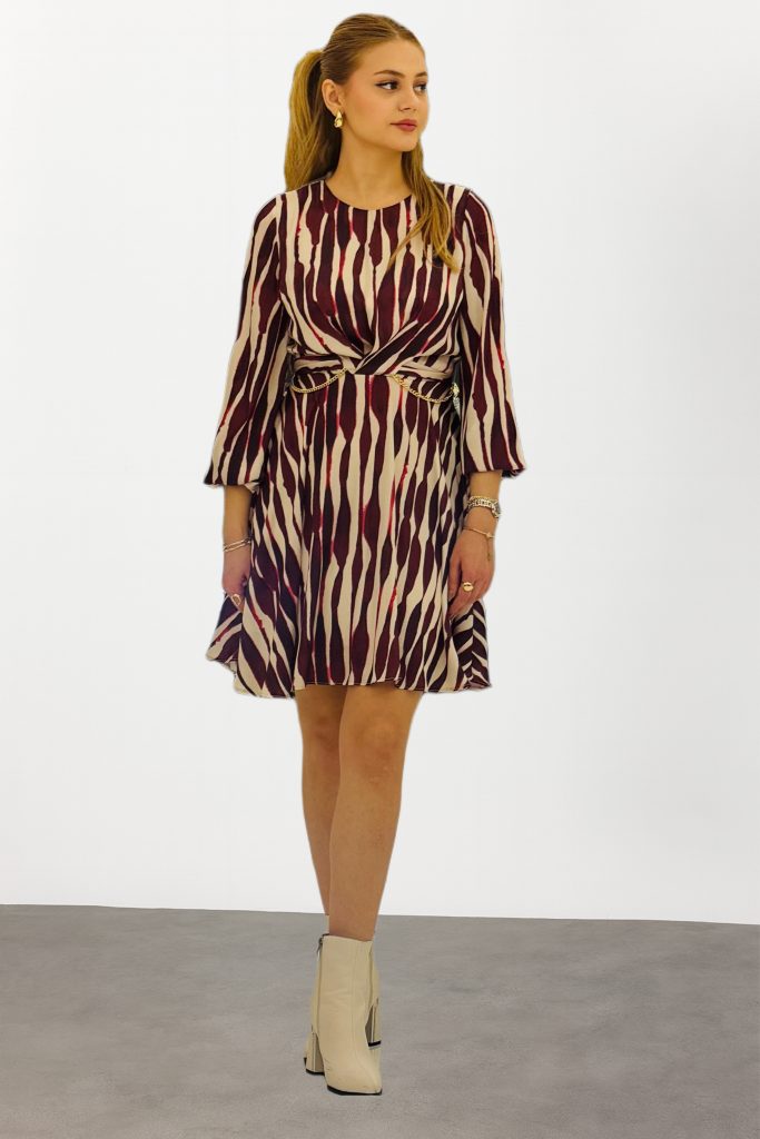 FİMKA EXPLOSSO Desenli Saten Elbise 57882