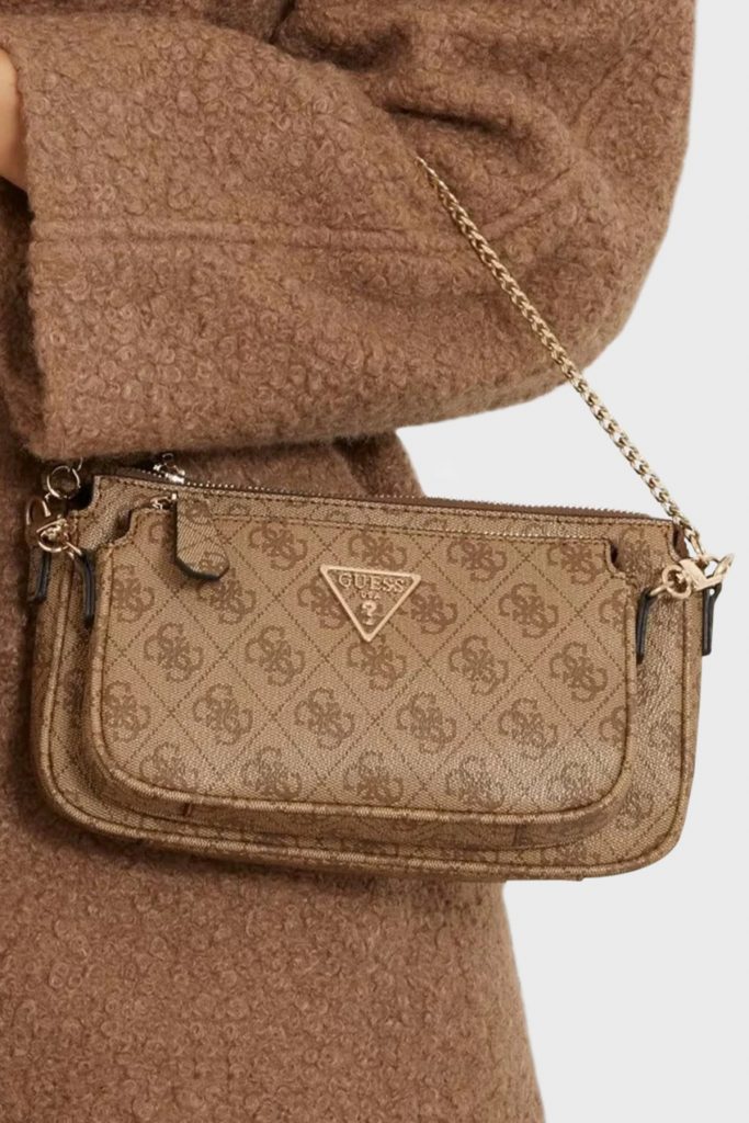 GUESS 4G logolu Noelle çapraz mini çanta HWBG7879710 - kahve