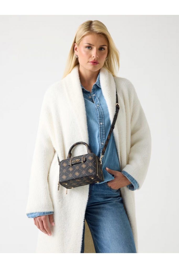 GUESS  Silia 4G ve Peony logolu mini el çantası HWGP9890760
