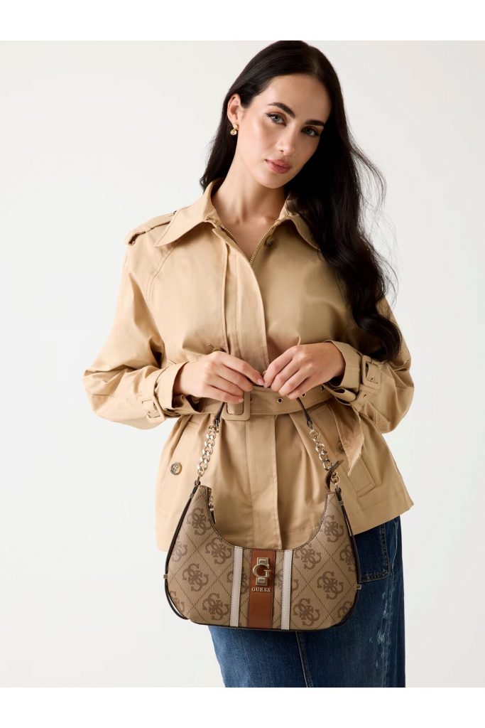 GUESS Erenia 4G logolu mini omuz çantası HWSO7838180 - Latte