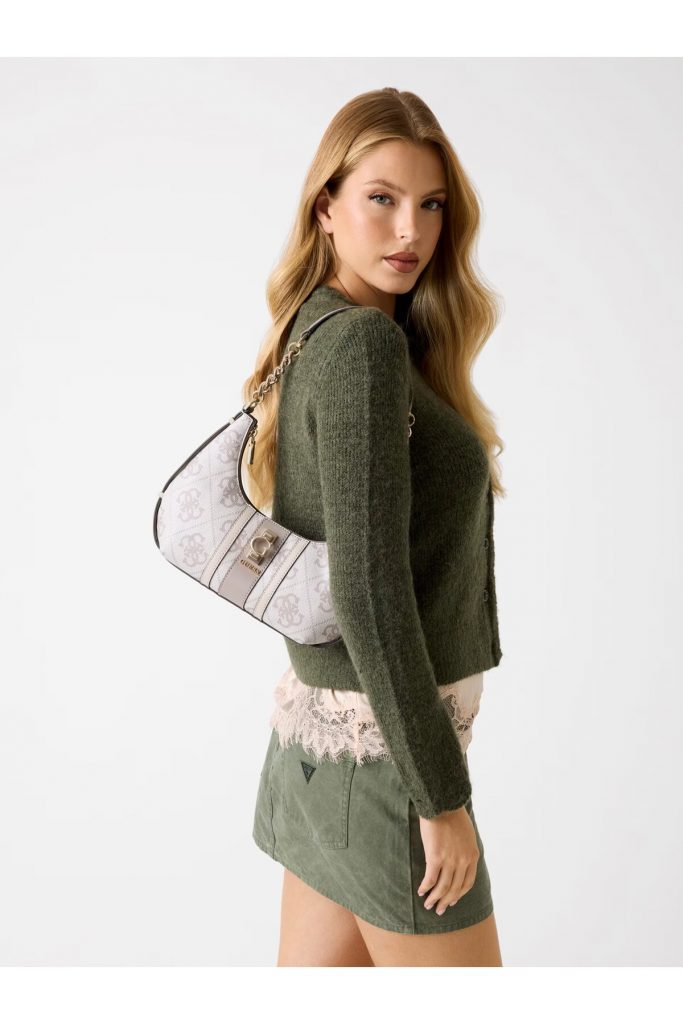 GUESS Erenia 4G logolu mini omuz çantası HWSO7838180 - KREM