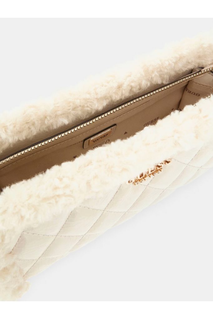 GUESS Amita yapay kürk çapraz çanta HWTG8139720 - EKRU