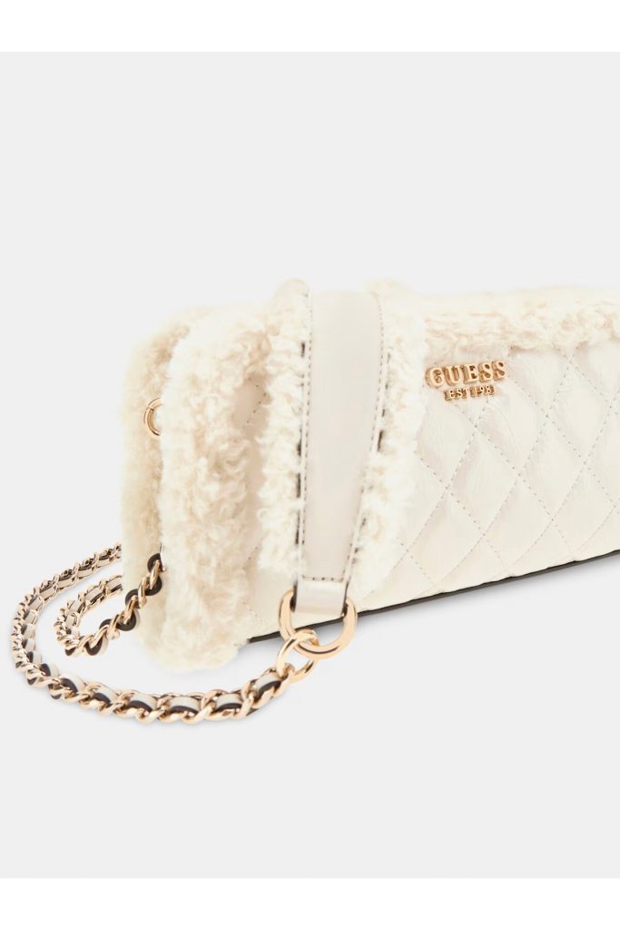GUESS Amita yapay kürk çapraz çanta HWTG8139720 - EKRU