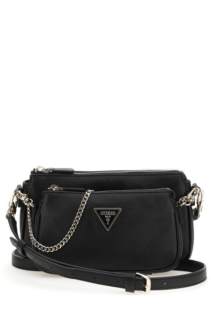 GUESS Logolu İki Parçalı Noelle Suni Deri Omuz Çantası  HWZG9672710 - Siyah