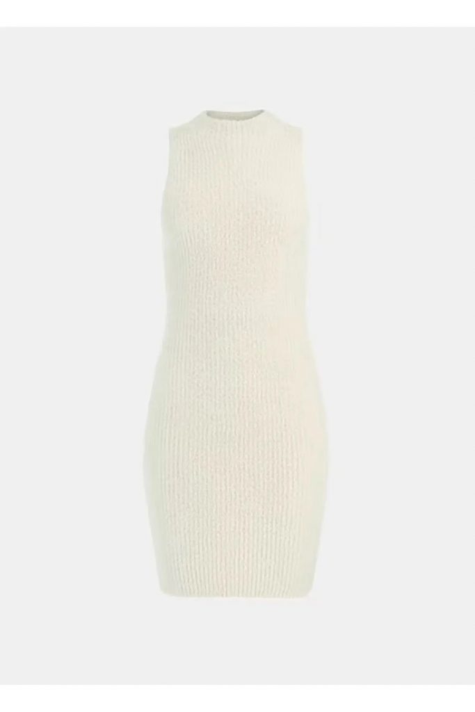 GUESS Rib örgü triko mini elbise W4BK72Z3BJ0 - Beyaz