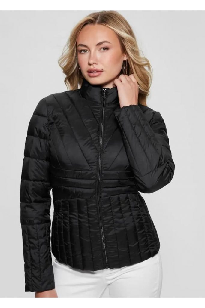 GUESS Dik Yaka Mont W4RL06WFWO2 - Siyah