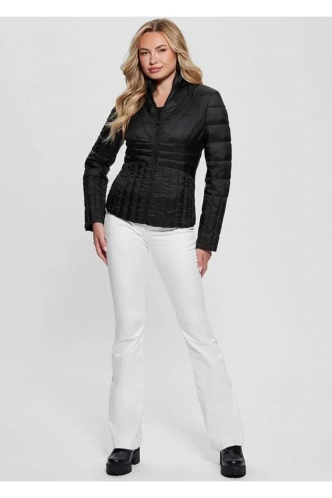 GUESS Dik Yaka Mont W4RL06WFWO2 - Siyah