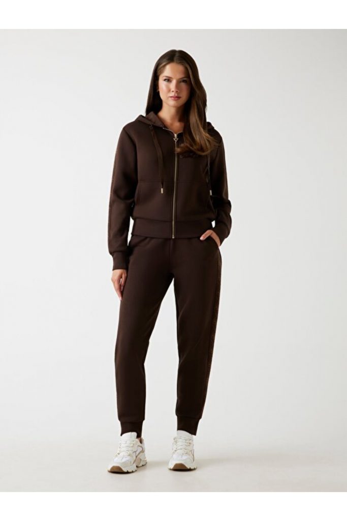 GUESS Yan Logo Bantlı Koşu Pantolon W5YB11KBYE2