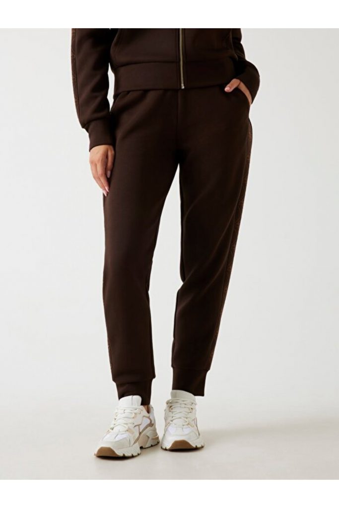 GUESS Yan Logo Bantlı Koşu Pantolon W5YB11KBYE2