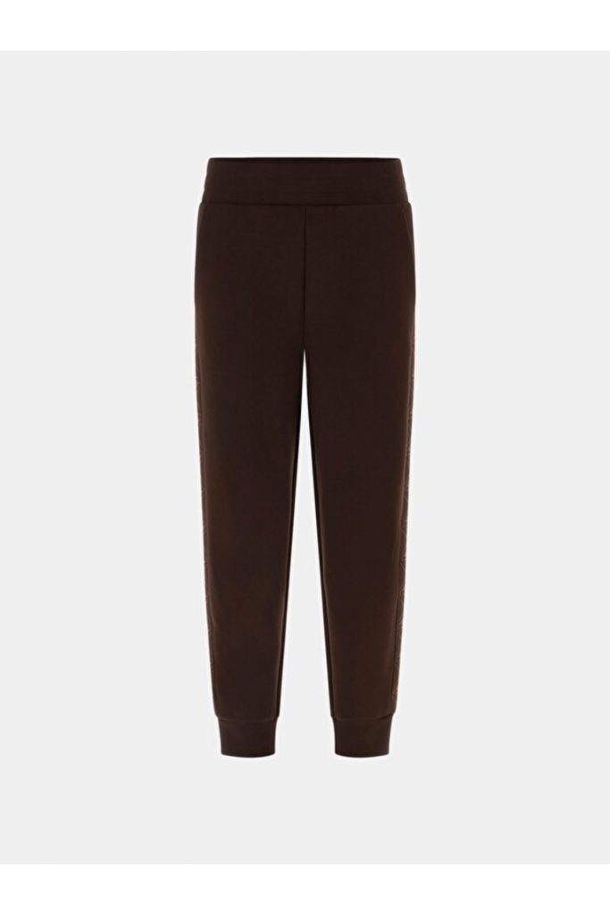 GUESS Yan Logo Bantlı Koşu Pantolon W5YB11KBYE2 - kahve