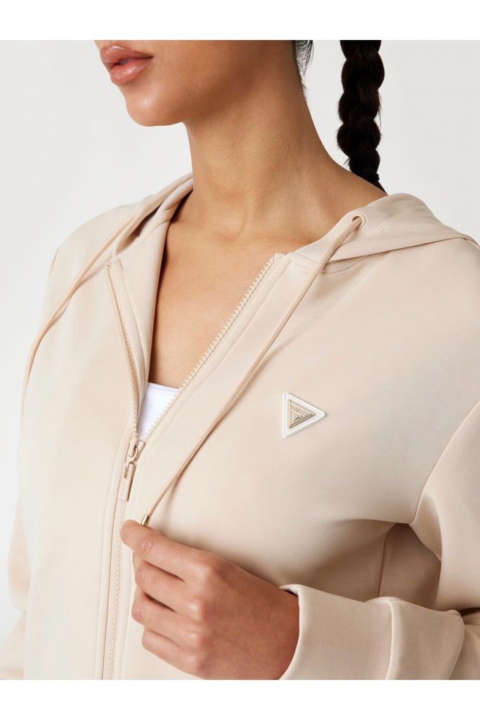 GUESS Scuba kapüşonlu sweatshirt V4YQ06KCAY2 - KREM