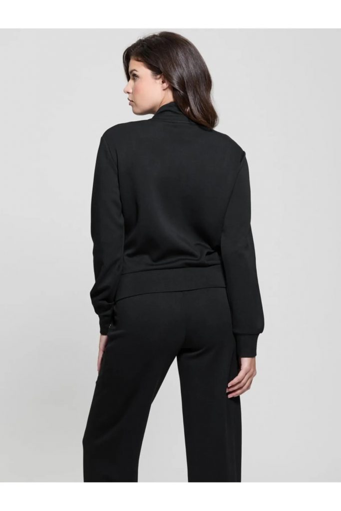 GUESS Fermuar Kapamalı Logolu Standart kesim Sweatshirt V5RQ17KCOB2 - Siyah