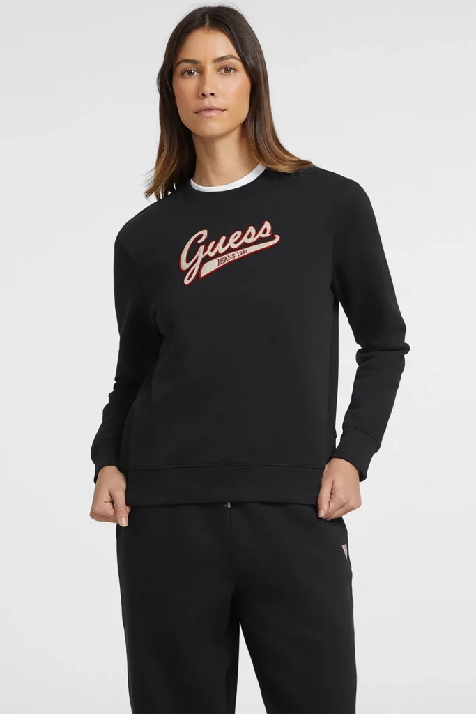 GUESS Sıfır Yaka Sweat W4YQ11KC811