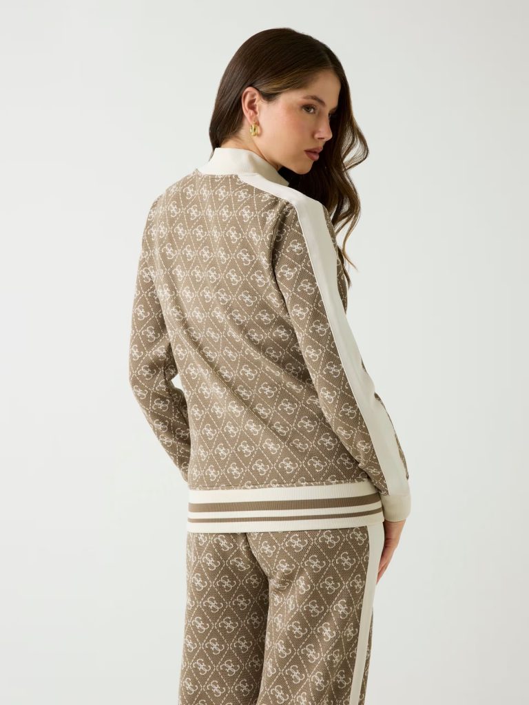 GUESS 4G Tam Fermuarlı Sweatshirt V5BQ16K1990 - camel