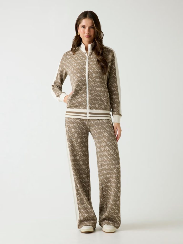 GUESS 4G Tam Fermuarlı Sweatshirt V5BQ16K1990 - camel