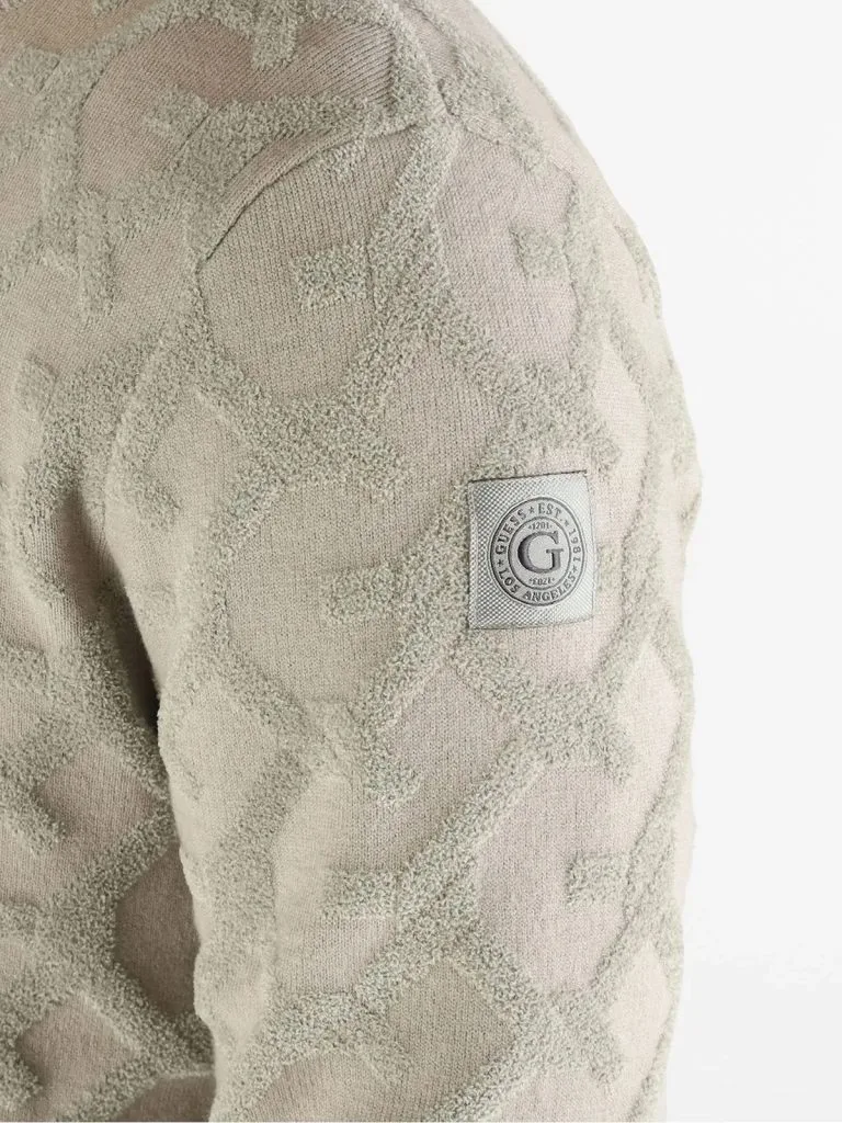 GUESS Kabartma Jakarlı Logolu Triko Kazak M5BR19Z0470 - YEŞİL