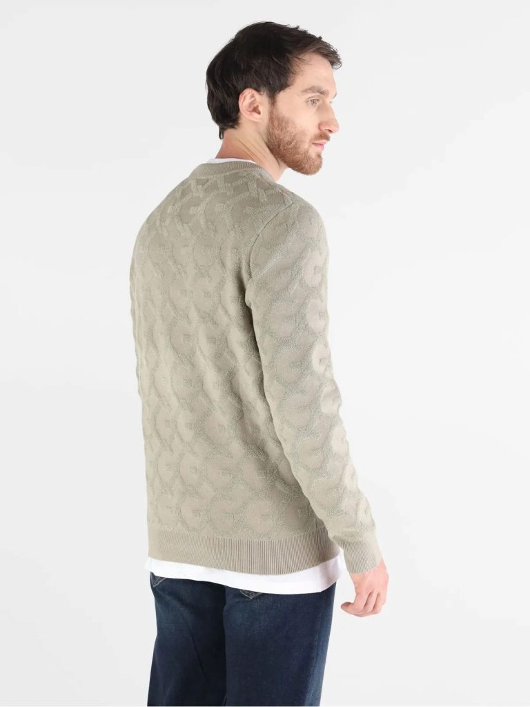 GUESS Kabartma Jakarlı Logolu Triko Kazak M5BR19Z0470 - YEŞİL