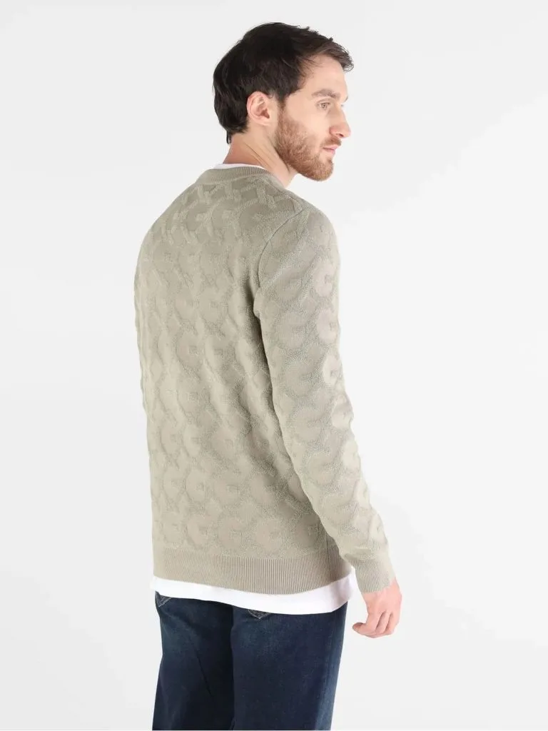 GUESS Kabartma Jakarlı Logolu Triko Kazak M5BR19Z0470 - YEŞİL