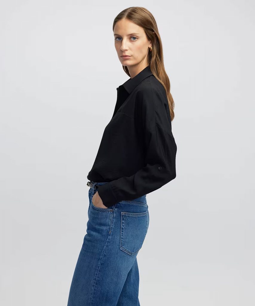 İPEKYOL Gömlek yaka bluz IW6250006060 - Siyah