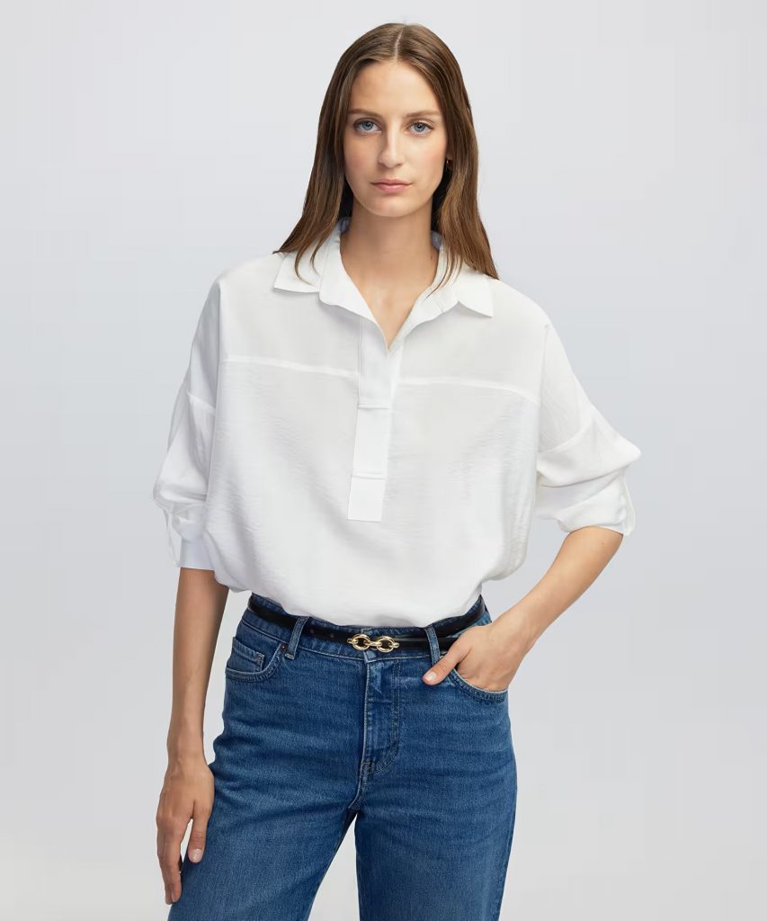 İPEKYOL Gömlek yaka bluz IW6250006060 - EKRU