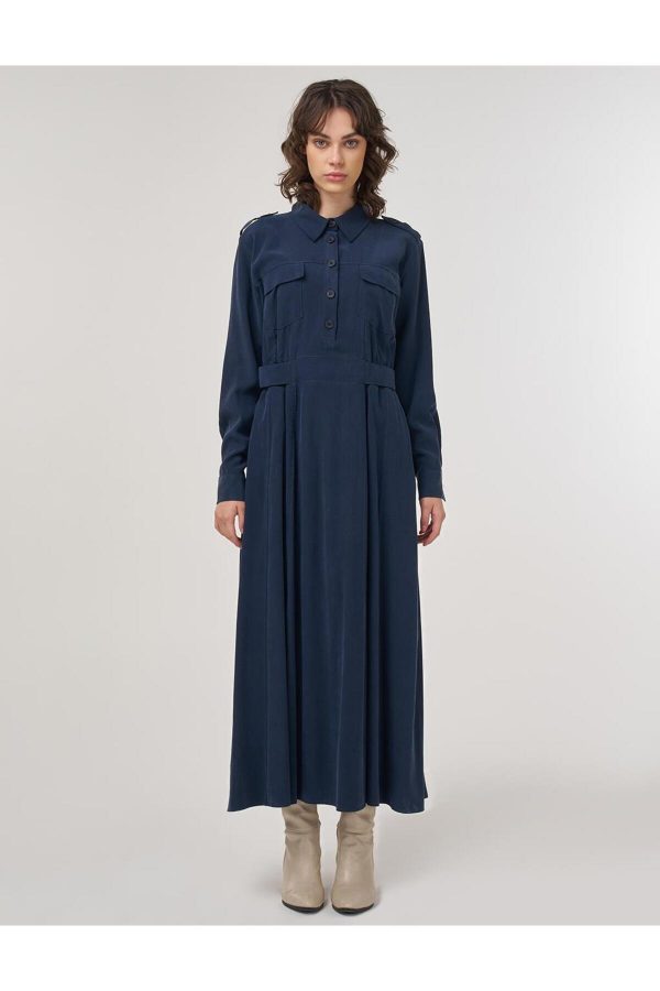 KAYRA Cep Detaylı Rayon Elbise  23046