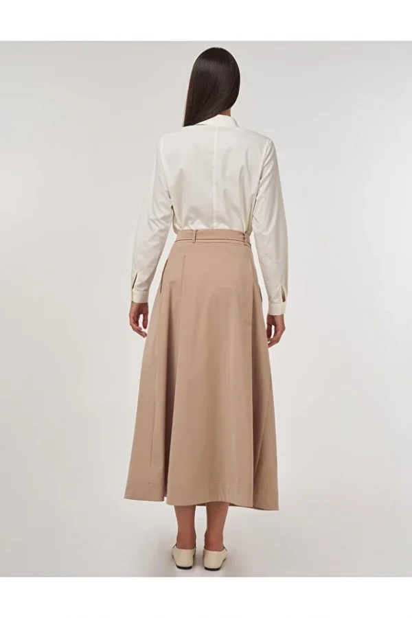 KAYRA Kemer Detaylı Evaze Etek 12004