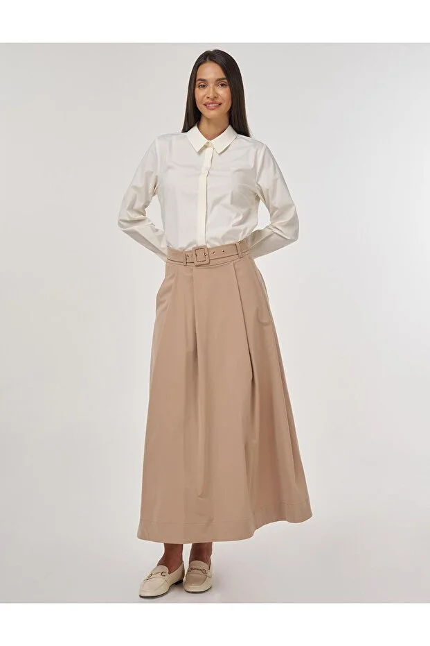 KAYRA Kemer Detaylı Evaze Etek 12004