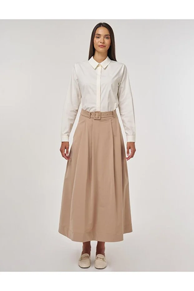 KAYRA Kemer Detaylı Evaze Etek 12004