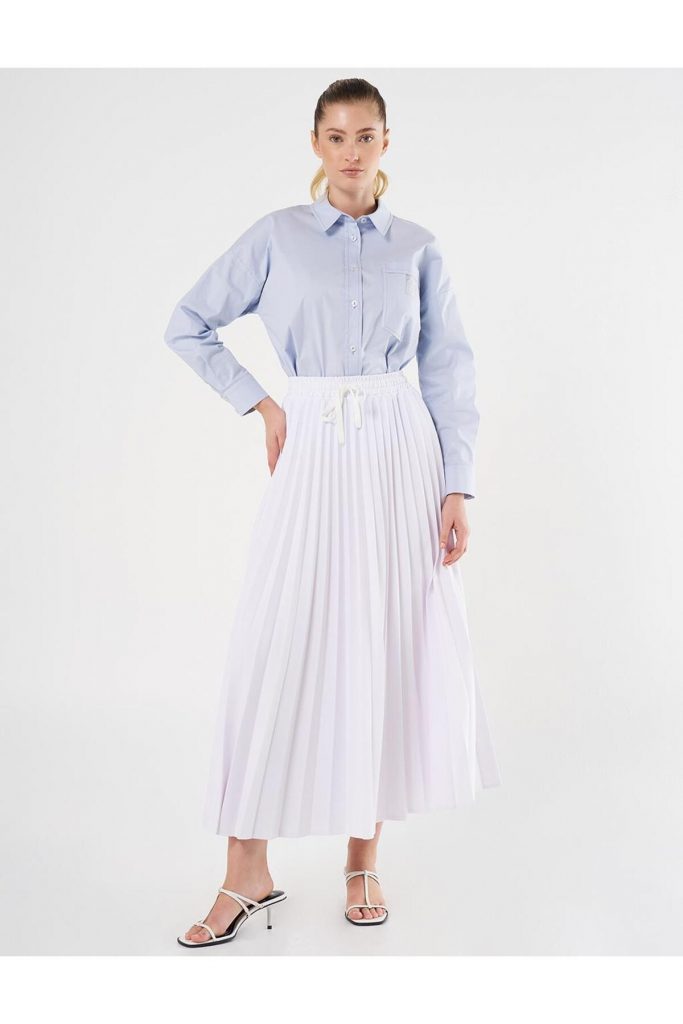 KAYRA Yüksek Bel Piliseli Etek 72001