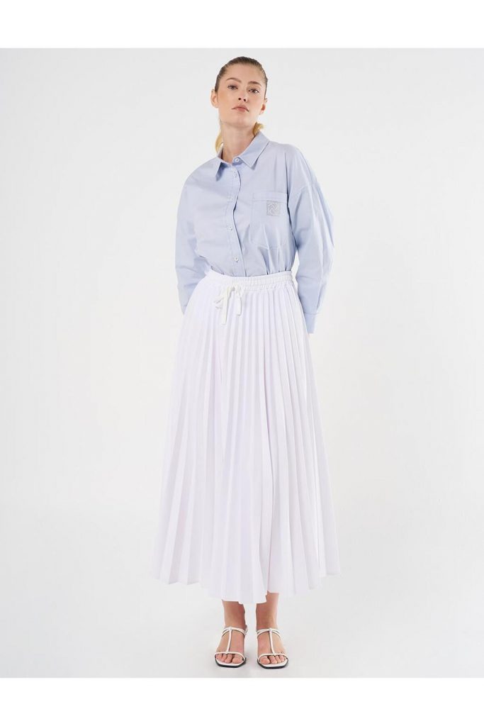 KAYRA Yüksek Bel Piliseli Etek 72001