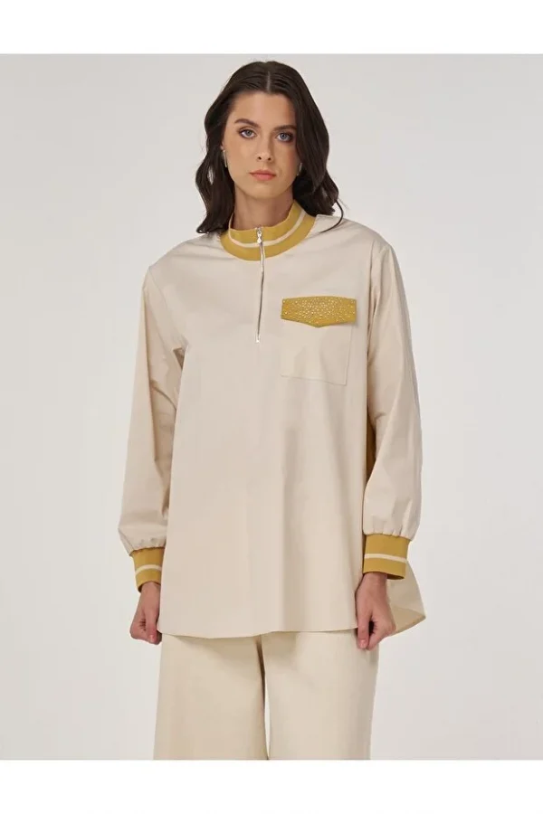 KAYRA Dik Yaka Pamuklu Bluz  11010